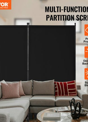 Room Divider, 4 Panel Room Divider, Folding Privacy Screen and Portable Partition Divider for Room Separation, Freestanding Room Partitions for Office, Bedroom, Study, Black