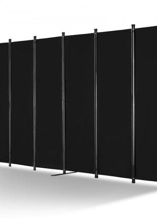 Room Divider, 6 Panel Room Divider, Folding Privacy Screen and Portable Partition Divider for Room Separation, Freestanding Room Partitions for Office, Bedroom, Study, Black