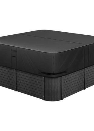 Outdoor Hot Tub Cover, 93 x 93 x 20 Inch Weatherproof and Waterproof Hot Tub Cover Protector, 600D Heavy Duty Oxford Fabric and 950N Tearing Strength, Square Spa Covers for Hottub, Black