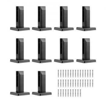 Glass Clamp, 10 PCS Square Glass Railing Bracket for 0.31 "-0.47 " Tempered Glass, 304 Stainless Steel Glass Mounting Clamp, 0.12 Thick Glass Shelf Bracket for Balcony, Garden, Deck, Stair