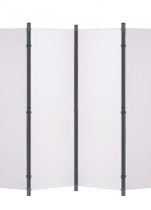 Room Divider, 5.6 ft Room Dividers and Folding Privacy Screens (4-panel), Fabric Partition Room Dividers for Office, Bedroom, Dining Room, Study, Freestanding, White