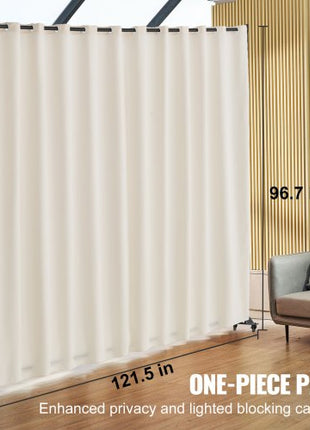Room Divider, Portable Panel Room Divider with Wheels Curtain Divider Stand, Freestanding Room Divider Privacy Screen for Office, Bedroom, Dining Room, Study, Beige