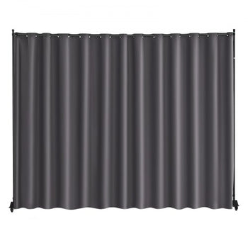 Room Divider, Portable Panel Room Divider with Wheels Curtain Divider Stand, Freestanding Room Divider Privacy Screen for Office, Bedroom, Dining Room, Study, Gray