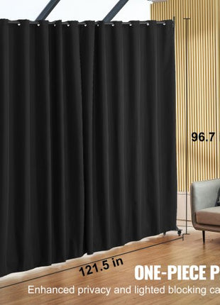 Room Divider, Portable Panel Room Divider with Wheels Curtain Divider Stand, Freestanding Room Divider Privacy Screen for Office, Bedroom, Dining Room, Study, Black