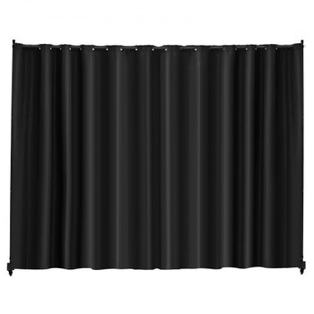 Room Divider, Portable Panel Room Divider with Wheels Curtain Divider Stand, Freestanding Room Divider Privacy Screen for Office, Bedroom, Dining Room, Study, Black