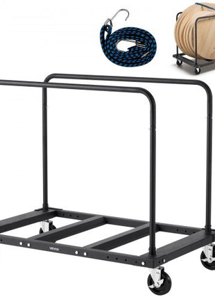 Drywall Cart Dolly, 1800 lbs Load Capacity, Steel Panel Truck Cart with 5 inch Swivel Casters, Lumber Drywall Dolly with Tie-Down Strap & 2 Side Handrails for Factory, Warehouse, Garage, Black