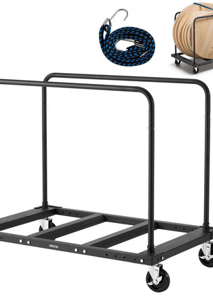 Drywall Cart Dolly, 1800 lbs Load Capacity, Steel Panel Truck Cart with 5 inch Swivel Casters, Lumber Drywall Dolly with Tie-Down Strap & 2 Side Handrails for Factory, Warehouse, Garage, Black