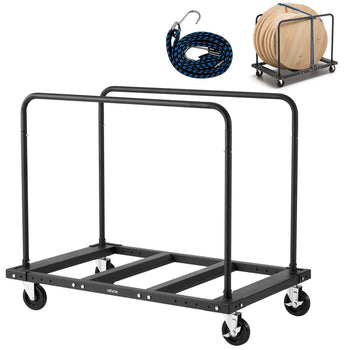 Drywall Cart Dolly, 1800 lbs Load Capacity, Steel Panel Truck Cart with 5 inch Swivel Casters, Lumber Drywall Dolly with Tie-Down Strap & 2 Side Handrails for Factory, Warehouse, Garage, Black