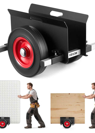 Panel Dolly, 1000 lbs Load Capacity, Drywall Mover with 10 Inch Rubber Wheels Fits Different Terrain, Adjustable Clamp Panel Cart for Steel Panels, Mattress, Doors and Drywall Sheet, Black