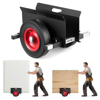 Panel Dolly, 1000 lbs Load Capacity, Drywall Mover with 10 Inch Rubber Wheels Fits Different Terrain, Adjustable Clamp Panel Cart for Steel Panels, Mattress, Doors and Drywall Sheet, Black