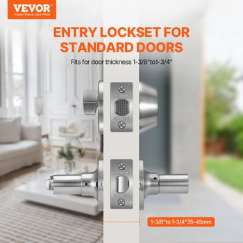 Entry Door Locksets with Deadbolt, 5 Pack Satin Nickel Entry Lever and Single Cylinder Deadbolt, Keyed Alike Combo Pack, Fit for 1-3/8" to 1-3/4" Door Thickness, for Entrance and Front Door