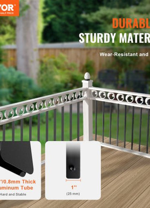 Staircase Metal Balusters, 38'' x 1'' Flat Aluminum Alloy Decorative Banister Spindles, 72 Pack Deck Baluster with Screws, Classic Hollow Deck Railing Satin Black Powder Coated for Porch