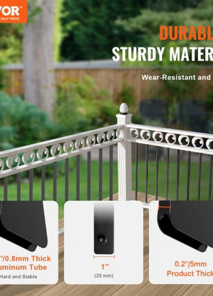 Staircase Metal Balusters, 32.28" x 1" x 0.2" Flat Aluminum Alloy Decorative Banister Spindles, 51 Pack Deck Baluster with Screws, Classic Hollow Deck Railing Satin Black Powder Coated for Porch