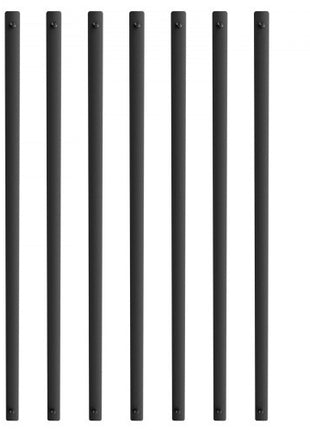 Staircase Metal Balusters, 32.28" x 1" x 0.2" Flat Aluminum Alloy Decorative Banister Spindles, 51 Pack Deck Baluster with Screws, Classic Hollow Deck Railing Satin Black Powder Coated for Porch
