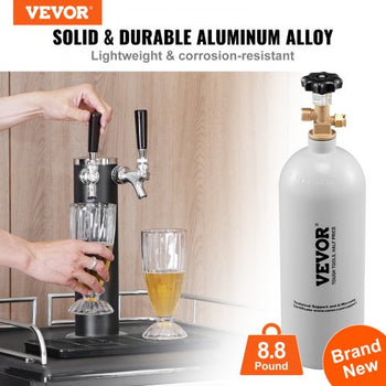 CO2 Regulator Gauge with 0-60PSI, Heavy Duty CO2 Gauge Gas System, Draft Beer Regulator with Adjustable Pressure Regulator, Check Valve for Draft Beer Homebrew (5 LBS CO2 Tank)