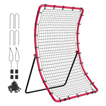 Baseball And Softball Rebounder Net, 4 x 5.5 ft PitchBack Baseball Pitching Nest, Pitch Return Trainer Rebound Net with Pitching Target, All Angle Fielding Rebound Net for Grounders Pop Flies