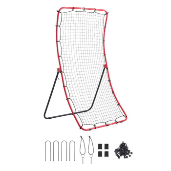 Baseball Softball Rebounder Net 4 x 5.5 ft Pitch Back Trainer, 5 Adjustable Angles, Heavy-duty Steel Frame, All Angle Bounce Back Net for Pitching & Fielding Training Aid, Return Practice