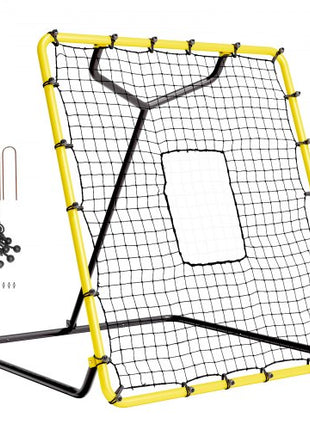 Baseball And Softball Rebounder Net, 4 x 4.5 Feet PitchBack Baseball Nest for Pitching and Fielding Training, Pitch Return Trainer Rebound Net with Pitching Target, 4 Adjustable Angles