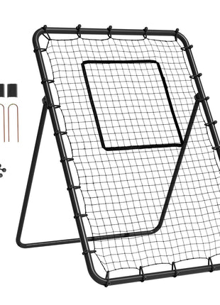 Baseball And Softball Rebounder Net, 4 x 6 Feet PitchBack Baseball Nest for Pitching and Fielding Training, Pitch Return Trainer Rebound Net with Pitching Target, 4 Adjustable Angles