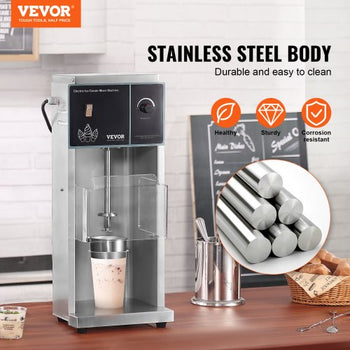 Ice Cream Blender, 400W High-Speed Ice Cream Maker Mixer Stir Machine 4200RPM, Stepless Speed Adjustment, 304 Stainless Steel Ice Cream Shaker, 3 Hand Cups, Make Various Flavors of Ice Cream