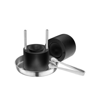 Ice Ball Press Kit, Aviation Aluminum Ice Press with Ice Block Mold, Large Mat, Tong, Drip Tray, One Glass, Round Ice Ball Maker 2.4"/60 mm Ice Sphere, for Whiskey, Cocktail on Party & Holiday
