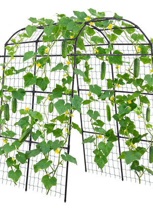 Cucumber Trellis, U-Shape Garden Trellises for Raised Bed, Metal Arch Plant Support for Vine, Climbing Plants Outdoor, Peas, Beans, Zucchini, Tomato, Squash, Flower (70.87 x 44.09 x 82.99 in)