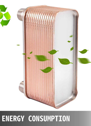 Heat Exchanger 3\"x7.5\" 30 Plates Brazed Plate Heat Exchanger 316L 3/4\" MPT Heat Exchanger B12-30 Beer Wort Chiller for Hydronic Heating