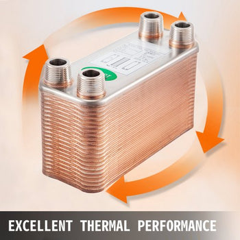 Heat Exchanger 3\"x7.5\" 40 Plates Brazed Plate Heat Exchanger 316L 3/4\" MPT Heat Exchanger B3-12A Beer Wort Chiller for Hydronic Heating
