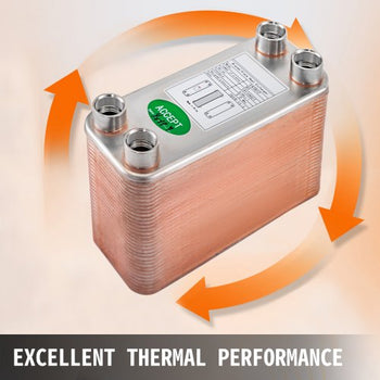 Heat Exchanger 3\"x7.5\" 60 Plates Brazed Plate Heat Exchanger 316L 1/2\" BSP FPT Heat Exchanger EATB12 Beer Wort Chiller for Hydronic Heating