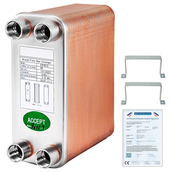 Heat Exchanger 3\"x7.5\" 60 Plates Brazed Plate Heat Exchanger 316L 1/2\" BSP FPT Heat Exchanger EATB12 Beer Wort Chiller for Hydronic Heating