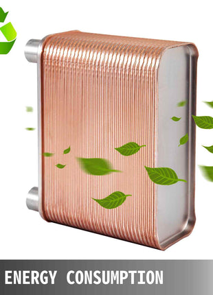 Heat Exchanger 3\"x7.5\" 60 Plates Brazed Plate Heat Exchanger 316L 1/2\" BSP FPT Heat Exchanger EATB12 Beer Wort Chiller for Hydronic Heating