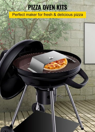 Pizza Oven Kit, Stainless Steel Grill Pizza Oven, Pizza Maker Kit for Most 22" Charcoal Grilll, Grill Pizza Oven Kit Including Pizza Chamber, 13" Round Pizza Stone, 10 x 11.8 inch Pizza Peel