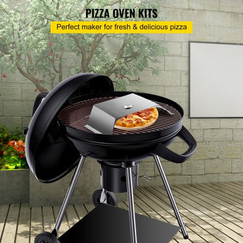 Pizza Oven Kit, Stainless Steel Grill Pizza Oven, Pizza Maker Kit for Most 22" Charcoal Grilll, Grill Pizza Oven Kit Including Pizza Chamber, 13" Round Pizza Stone, 10 x 11.8 inch Pizza Peel