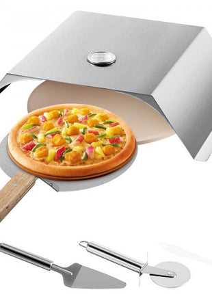Pizza Oven Kit, Stainless Steel Grill Pizza Oven, Pizza Maker Kit for Most 22" Charcoal Grilll, Grill Pizza Oven Kit Including Pizza Chamber, 13" Round Pizza Stone, 10 x 11.8 inch Pizza Peel