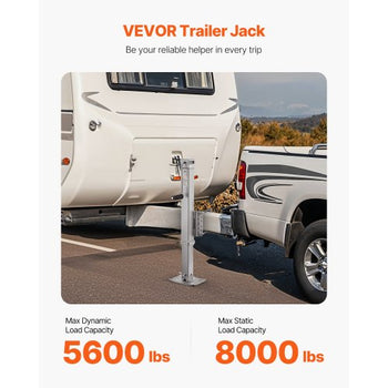Trailer Jack, 8000 lbs Static Load Capacity, Heavy Duty Swivel Bolt-on Trailer Jack, 28.5" Lift Trailer Jack Stand with Handle for RV Trailer, Horse Trailer, Utility Trailer, and Yacht Trailer