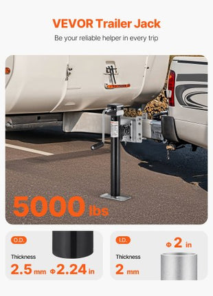 Trailer Jack, 5000 lbs Dynamic Load Capacity, Heavy Duty Swivel Bolt-on Trailer Jack, 14.3" Lift Trailer Jack Stand with Handle for RV Trailer, Horse Trailer, Utility Trailer, and Yacht Trailer