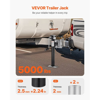 Trailer Jack, 5000 lbs Dynamic Load Capacity, Heavy Duty Swivel Bolt-on Trailer Jack, 14.3" Lift Trailer Jack Stand with Handle for RV Trailer, Horse Trailer, Utility Trailer, and Yacht Trailer