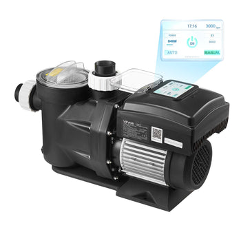 Variable Speed Pool Pump, 3 HP, AC 220-240V, 190 GPM, In/Above Swimming Pool Pump with Filter Basket, Powerful Self Priming, Programmable Timer, for Inground and Above Ground Swimming Pool