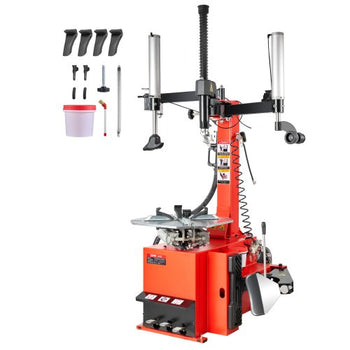 Tire Changer Machine, 1.5HP Copper Motor, Durable Tire Changer with Air Pressure Gauge & Pneumatic Assist Arm, Pedal Operated Tire Changer with Thickened Chuck, Fit for Sedan/SUV/Pickup Truck