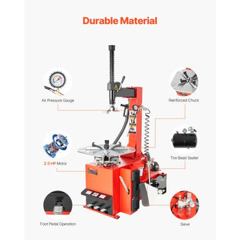 Electric Tire Changer, 18" Spindle, Durable Tire Changer Tire Balancer with 1.5 HP Motor, Accurate Tire Changer Tire Balancer with Auto Calibration Mode, FIt for Sedans/SUVs/Pickup Trucks