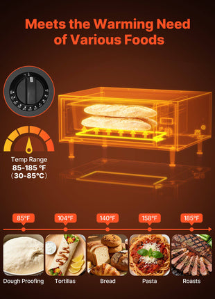 Commercial Electric Drawer Warmer, Single-Drawer Stainless Steel Food Warmer, Freestanding Standard Warming Drawer Cabinet, 85°F–185°F Wide Temperature Range, for Restaurant, Hotel & Bakery