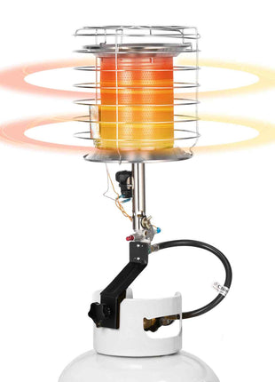 Propane Tank Top Heater, 42000 BTU Rapid Heating 360-Degree Infrared Radiant Tank Top Gas Heater, Stepless Temperature Adjustment for Ice Fishing/ Hunting/Outdoor Work, Single Burner