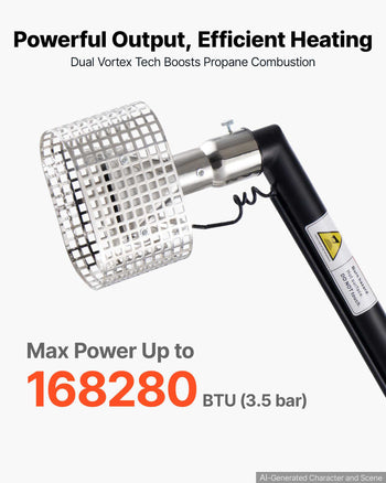 Propane Heat Gun with 3FT Extension Pole, Up to 168280 BTU Hot Air Gun with 26 FT Hose and Carrying Case, Ideal for Boat Plastic Film Shrink Wrapping, Pallet Packaging, Crafting