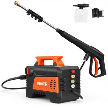 Electric Pressure Washer, 1958 Max PSI 2.5 Max GPM, Portable Power Washer with 4 Nozzles, Metal Extension Wand, Commercial-Grade 5-Piston Plunger Pump, High Pressure for  Cars,Driveways,Patios