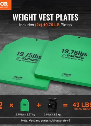 Weight Vest Plates, 19.75 LB Pairs, Premium Steel Weighted plates, Contoured Ergonomic Fit  WODs, Additional Weight for Weight Vests, for Strength Training, Running, Fitness, Heavy Workouts
