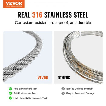 Wire Rope Kit, 1/8" 1000 ft 316 Stainless Steel Cable with Cutter and Gloves, 1600 lbs Breaking Strength, 7x7 Strands Construction Marine Aircraft Grade for Handrail Stair Decking Fence Outdoors