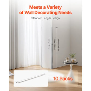 Stainless Steel Wall Corner Protector, 1.5 x 1.5 x 96 inch, 10 Pack Metal Corner Guards, 304 Stainless Steel Edge Trim 90-Degree Angle for Home,Office,Commercial Wall Protection, with 3m Tape