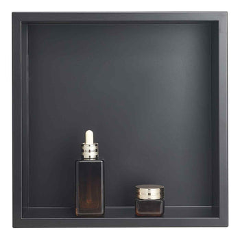 Shower Niche, 13 x 13 x 4 inch Recessed Wall Niche, Heavy-duty Stainless Steel Modern Soap & Shampoo Storage Organizer, Sealed Waterproof, Durable & Easy to Install,Black for Bathroom