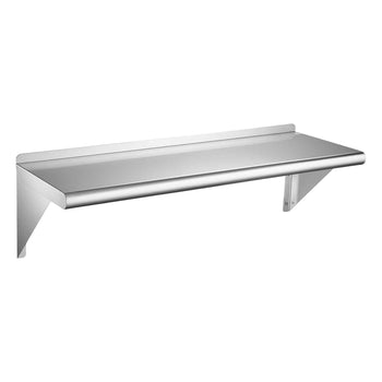 Stainless Steel Shelf 12" x 36" Commercial Wall Mount Floating Shelf, Heavy-Duty Storage Rack with Brackets, 300LBS Strong Capacity, Easy to Clean, Suitable for Restaurant, Home Kitchen, Garage