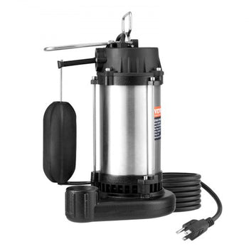Submersible Sewage Pump, 1HP 5770GPH, Cast Iron Sewage Water Pump with 34 ft Lift 10 ft Power Cord and Automatic Float Switch, Stainless Steel for Clean Flooded Basement Yard Farm Sewer